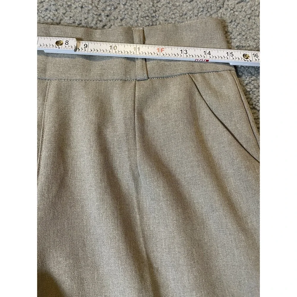 Wide Leg Dress Pants Sz M Beige Ultra High Rise Career Party Classic - Picture 3 of 10